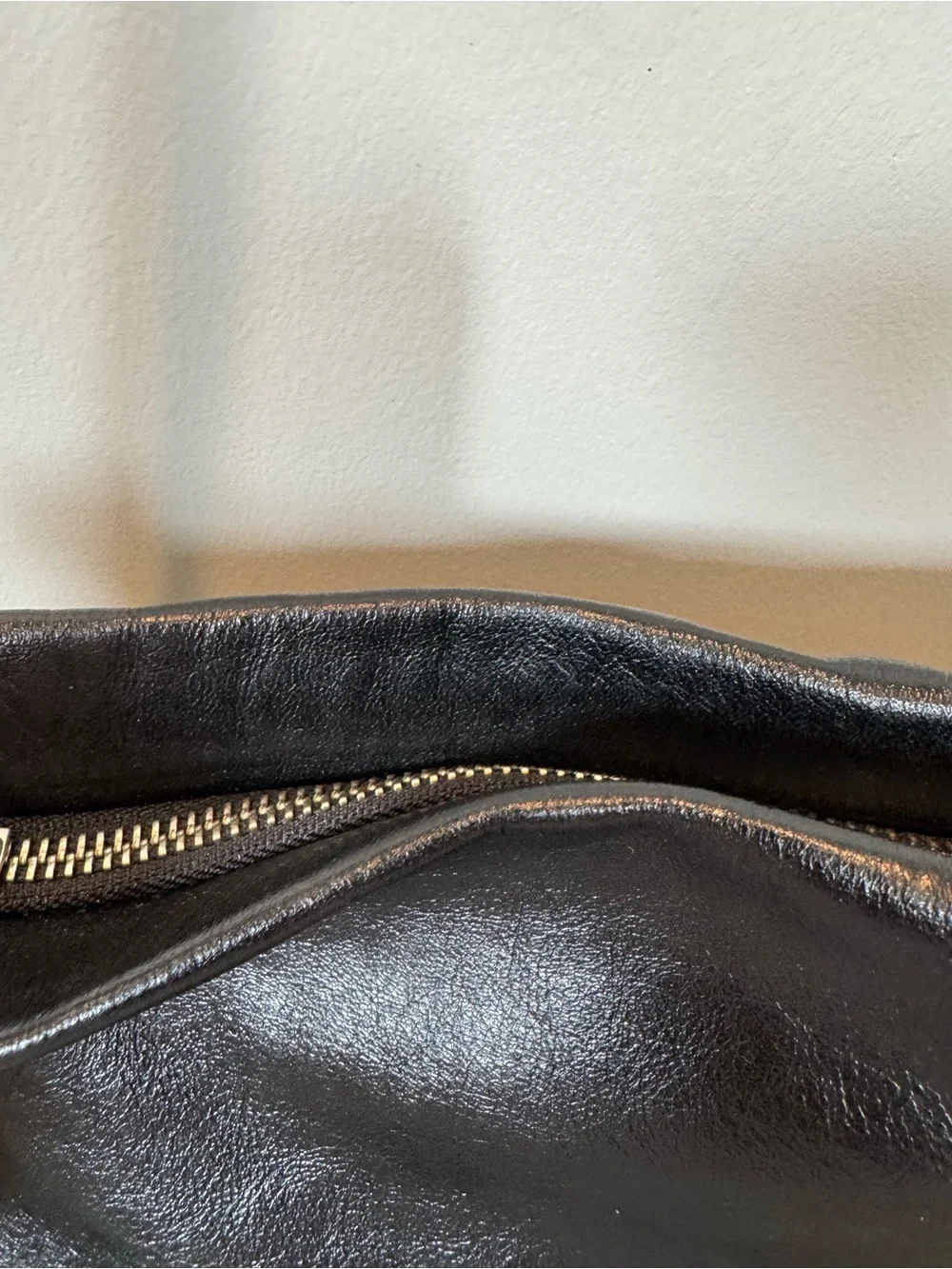 Black Leather Hobo Bag with Silver Trim